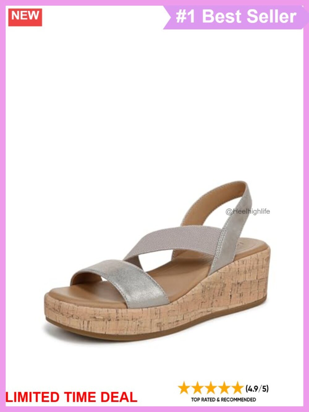 LifeStride Odette Women's Platform Wedge Sandal Strappy Slingback Open Toe